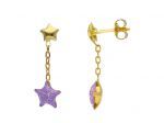Yellow gold earrings Stars k14 (code S267535)